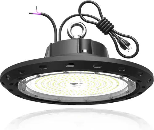Luz LED de Alta Bahía 240W 36000LM 0-10V Regulable Eqv.1000W HPS/MH Luces LED de Alta Bahía para Tienda 5000K Luces UFO LED para Taller Almacén