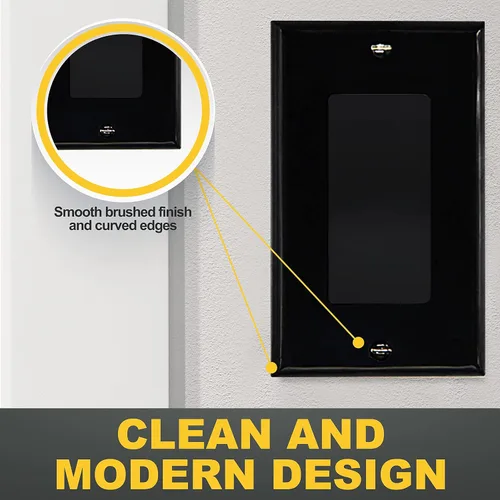 Vista 6 de Faith Cubierta decorativa para interruptor de luz o placa de pared de toma de receptáculo, 1 banda de 4.55 x 2.75 pulgadas, termoplástico de Negro