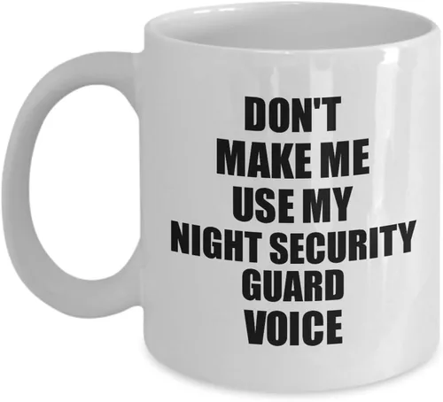 Night Security Guard Mug Coworker Gift Idea Funny Gag For Job Coffee Tea Cup Voice