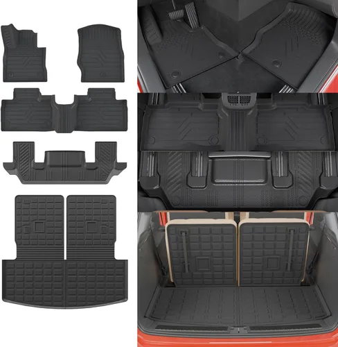 Vista 34 de Alfombrillas Compatibles con Dodge Durango 2016-2025 2026 de 6 Asientos, Alfombrilla de Carga, Protector para Asiento Trasero, Forro para Maletero