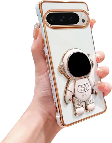 Vista 15 de phylla Funda para teléfono para Google Pixel 7A 6.1" 5g, Funda de teléfono con soporte astronauta chapado de lujo con patrón lateral pequeño