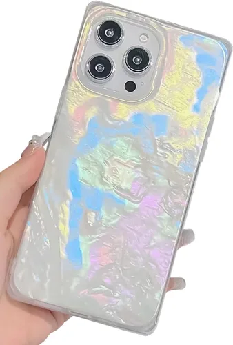 Vista 43 de KERZZIL Elegante Funda con Concha de Madre Perla para Niña Compatible con iPhone 14 de 6.1 Pulgadas, Funda Rectángulo con Borde, Elegante y delgada