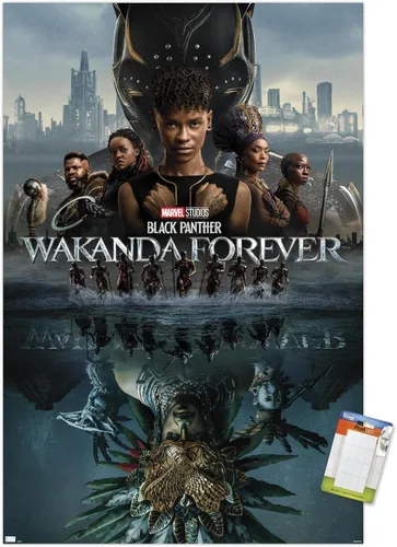 Vista 12 de Marvel Black Panther: Wakanda Forever - Póster de pared de una hoja, 22.4 pulgadas de largo x 14.7 pulgadas de ancho, versión enmarcada de madera