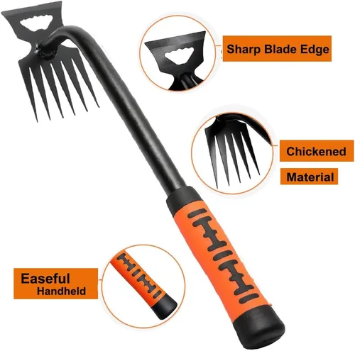 Vista 3 de Weed Puller Gardening Hand Weeder Tools,Portable Artifact Uprooting Weeding 6 Teethes Manganese Steel Weed Removal Dual Purpose Manual Hand Pulling