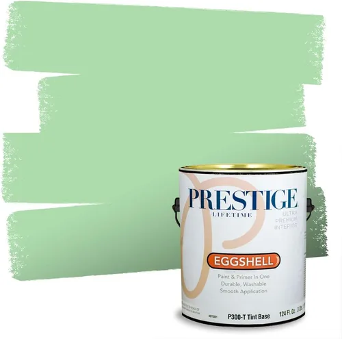 Vista 85 de PRESTIGE Pintura exterior e imprimación en uno, aloe, plano, 1 galón