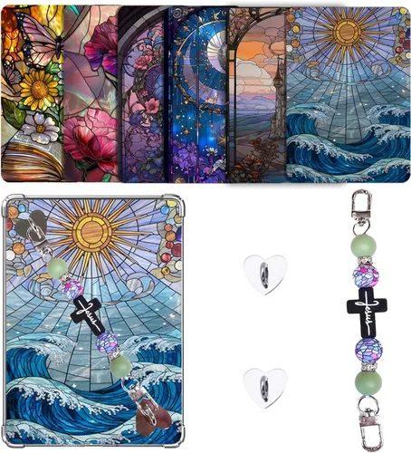 Vista 9 de 6 PIEZAS 17,27 cm x 12,19 cm Fundas de respaldo transparentes Compatibles para Kindle Paperwhite 11ª-12ª generación, color suave con correa