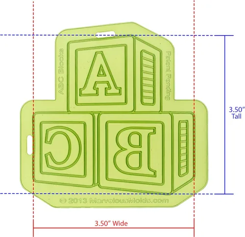 Vista 2 de Marvelous Molds ABC Blocks Silicone Onlay Decoración de pasteles con fondant y pasta de goma de mascar, chocolate para modelar y más.