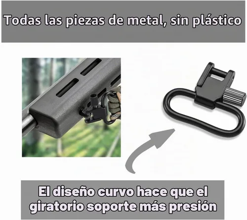 Vista 3 de VVAAGG 4 piezas de eslabones giratorios, 1", 1.25", 1.5 pulgadas, accesorio de eslinga de 2 puntos Negro