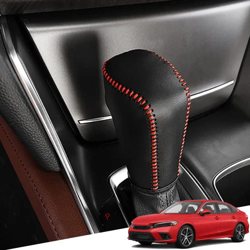 Vista 59 de Great-luck Funda Protectora de Perilla de Palanca de Cambios Automática de Cuero Genuino con Moldura, Accesorios Interiores Personalizados