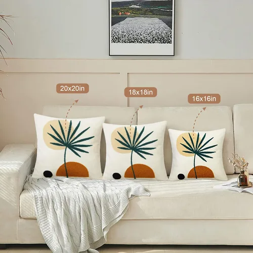 Vista 6 de Merrycolor Fundas de almohada decorativas boho 16x16 Fundas de almohada boho acolchadas Fundas de almohada boho de mediados de siglo moderno Boho-b2