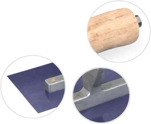 Vista 2 de Bon 66-175 - Paleta de acero con acabado urbano, cuadrada, acero azul, 12 x 3 pulgadas, madera