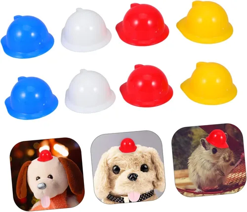 Vista 8 de jojofuny Sombrero duro de construcción 40pcs Mini sombrero de construcción plástico mascota miniatura muñeca sombreros