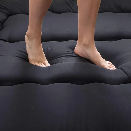 Vista 236 de Colchón futón japonés de piso gris constelación, de piso tatami, portátil, para acampar, para niños, sofá cama plegable enrollable con protector