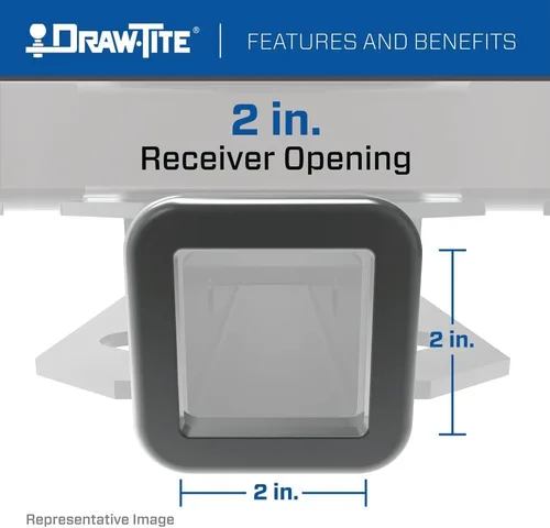 Vista 2 de Draw-Tite 41929 Ultra Frame - Enganche de remolque clase 5, receptor cuadrado de 2 pulgadas, compatible con modelos seleccionados Dodge Ram y RAM