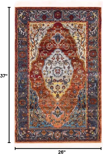 Vista 4 de Unique Loom Baracoa Collection - Alfombra Miramar (2' 2" x 3' 1", Celeste/Azul)