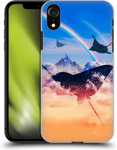 Vista 9 de Head Case Designs Officially Licensed Dave Loblaw Boy Painting Moon Clouds Sci-Fi and Surreal Hard Back Case Compatible with Apple iPhone XR