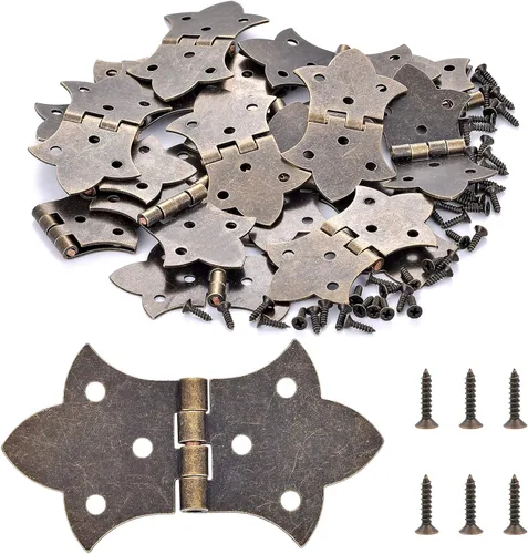 Vista 9 de 40 bisagras pequeñas para caja de madera de latón aceitado – Bisagras de caja de joyería, bisagra de caja de herramientas vintage, fundas de madera