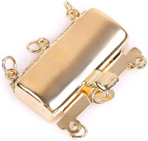 Vista 7 de JOE FOREMAN 2 hebras lisas de oro blanco de 14 quilates, con cierre de perlas a presión, cierre de collar de perlas para pulseras, cierres