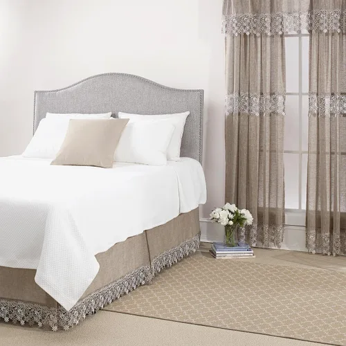 Vista 5 de Renaissance Home Fashion Lillian - Cenefa con banda de macramé, 140 cm x 43 cm, Lino, 140 cm x 43 cm