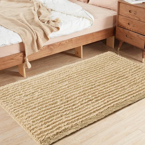 Vista 208 de FLOLEOPA Alfombras de baño de microfibra suave y esponjosa, tapetes de baño absorbentes, antideslizantes, lavables a máquina y de secado rápido