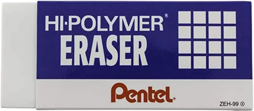 Vista 10 de Pentel Borrador de bloque de polímero, Super XL blanco, 1 paquete (ZEH99BP)