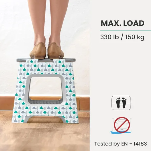 Vista 49 de Vigar Taburete compacto plegable, taburetes de 10-1/2 pulgadas para adultos de hasta 330 libras, taburete ligero, taburete plegable antideslizante