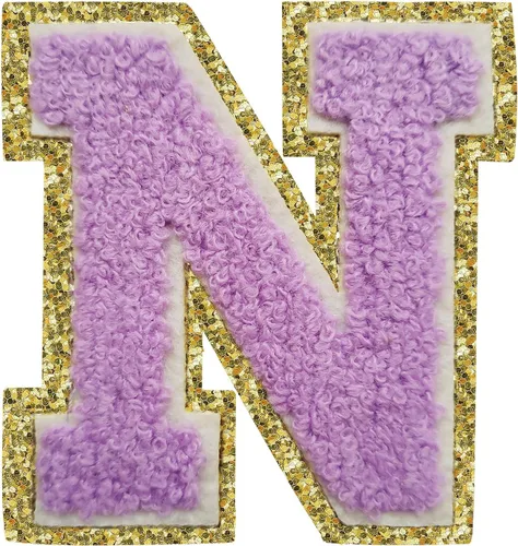 Vista 68 de 3Pcs Letter Patches Varsity Glitters Chenille,SPRT Iron on Blue Letter Patch,Alphabet Cloth Patch for Team Costume Decoration 3.1in Height S