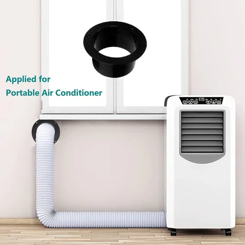 Vista 5 de Placa de pared para salida de secadora de 3" de plástico negro con brida recta para conector de conducto, guarnición de pared, collar de tubo