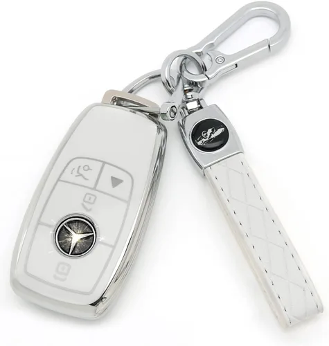 Vista 31 de Funda de llave de TPU suave avanzada es compatible con Mercedes Benz 2024-2025 E 2023-2025 SL CLE GLC 2022-2025 EQE EQS S C Series llave
