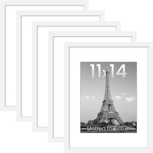 upsimples - Portarretratos para galería de fotografías en la pared, marcos para fotos de 8 x 10 pulgadas con paspartú u 11 x 14 pulgadas sin Blanco