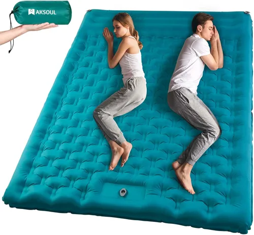 Vista 9 de Almohadilla de dormir de camping AKSOUL: Colchón de aire autoinflable ultraligero y compacto, almohadilla inflable ligera conectable con bomba