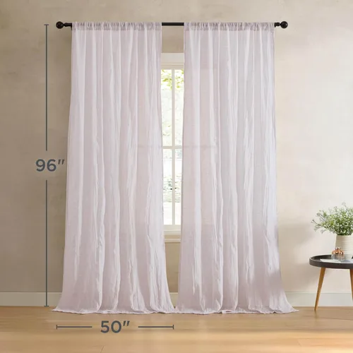 Vista 3 de French Connection - Cortina para ventana, juego de 2 paneles, semitransparente, decoración moderna del hogar, cortinas para sala de estar, comedor