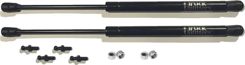 Truck Upfitters 2 piezas Puntales de gas de 20 pulgadas | 45 kg de presión cada uno, soportes de elevación para cubiertas de tonel de fibra de