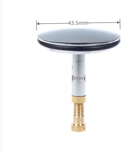 Vista 2 de Tapón de drenaje para bañera, 2 unidades, repuesto para lavabo, 1.693 in, color plateado