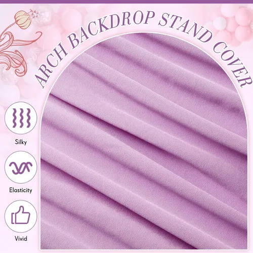 Vista 13 de VitalCozy Juego de 3 Cubiertas para Arco de Boda de 4/5/6 pies, Cubierta de Telón de Fondo de Arco de Tela de Doble Cara de Spandex Ajustado