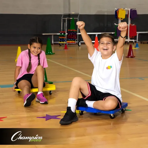 Vista 5 de Champion Sports Wood Scooter – 12" or 16" - Durable Wooden Base with Full Perimeter Bumper, Non-Marring Rubber Swivel Casters, Ideal for Active Play