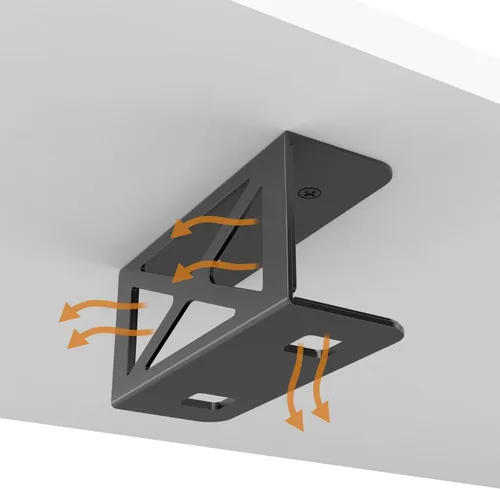 Vista 8 de Soporte de almacenamiento bajo escritorio para computadora portátil/mini PC, soporte para CPU, compatible con Dell OptiPlex, Mac Book, Mac mini