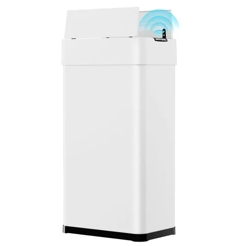 Vista 10 de Arlopu Basurero automático de 18.5 galones, cubo de basura de acero inoxidable con sensor de movimiento de 70 pulgadas, papelera cepillada sin
