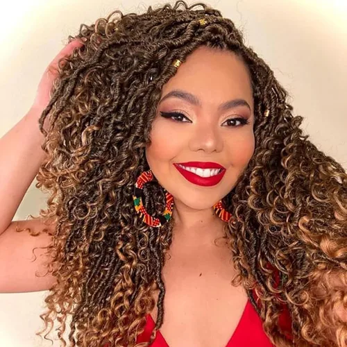 Vista 20 de Alicoco Goddess Locs Cabello de Ganchillo 12 Pulgadas 8 Paquetes Rastas Sintéticas de Ganchillo Para Mujeres Rastas Suaves Boho Pre-enrolladas River