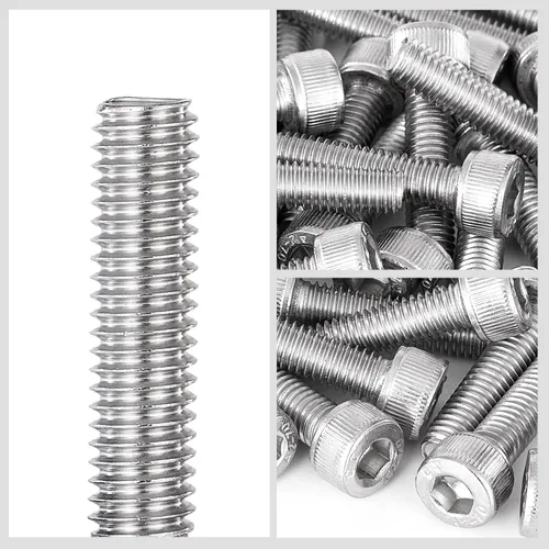 Vista 6 de Tornillos de cabeza hexagonal M5-0.031 x 0.315 in Tornillos de acero inoxidable 304 máquina métrica, unidad hexagonal Allen, rosca completa, 50
