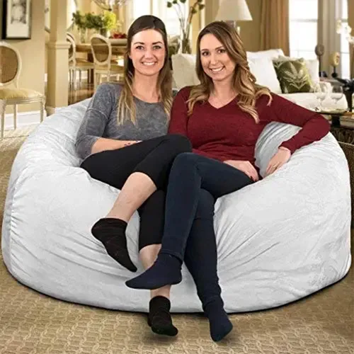 Vista 11 de ULTIMATE SACK Sillón tipo puf de 5 pies, puf de gran tamaño para adultos, cómodo sillón tipo puf, sofá tipo puf para tumbarse, sofá tipo puf