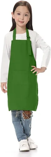 Vista 19 de TopTie Delantales para niños con bolsillo y correa ajustable, delantal para cocinar, hornear, pintar