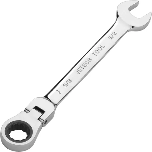 Vista 7 de Jetech Llave de engranaje de cabeza flexible de 1/2 pulgada, llave combinada de trinquete de grado industrial, acero de aleación Cr-V forjado