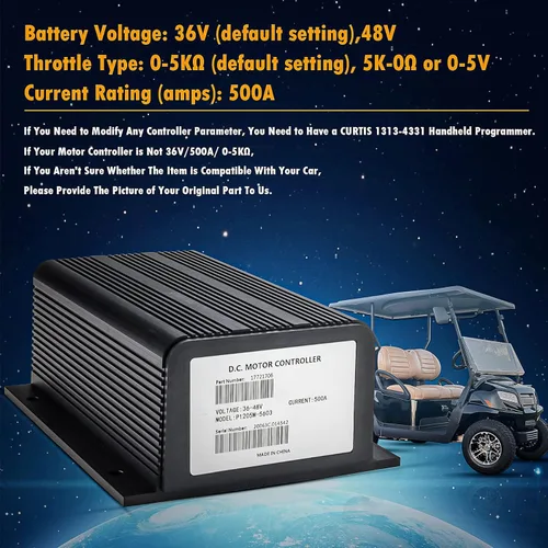 Vista 2 de Controlador Curtis 1205-117 36V 400A 0-5KΩ Curtis y 1204-1205 36V 500A 0-5KΩ Compatible con Curtis 1204 1205 36V EZGO Golf Cart Controlador