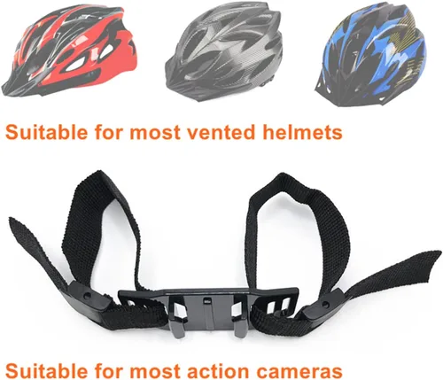 Vista 2 de Soporte de correa para GoPro para cascos, base de adaptador de montaje ajustable con varilla de extensión y hebilla giratoria de liberación rápida