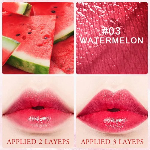 Vista 6 de Juego de 4 colores de tinte de labios, tinte labial acuoso, mini lápiz labial líquido mate, tinte labial de larga duración, impermeable, brillo