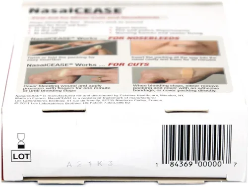 Vista 5 de Nasalcease FirstAid - Sangrado nasal, caja de 0.75 onzas (paquete de 2)