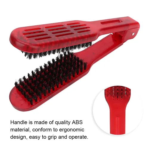 Vista 2 de Sh de doble cara, herramienta de peine para enderezar el cabello, herramientas en forma de V para peluquería casera [rojo]