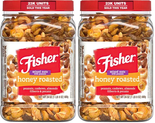 Vista 10 de Fisher Snack Deluxe Mezcla de Frutos Secos, 24 Onzas, Anacardos, Almendras, Nueces Pecanas, Nueces de Brasil, 100% Reciclable, Bocadillos Saludables