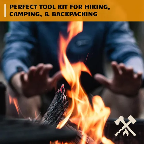 Vista 7 de Bushcraft Survival Ferro Rod Fire Starter Kit Flint and Steel Striker Herramienta de varilla de magnesio impermeable y arter de fuego